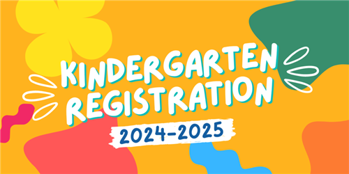 Text with colorful background kindergarten registration