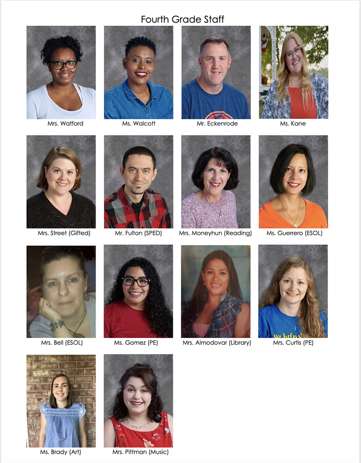 Fourth Grade Teachers and Specialists